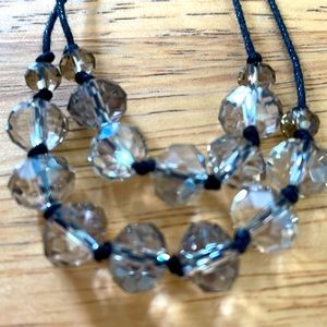 Black rope Necklace with Beads